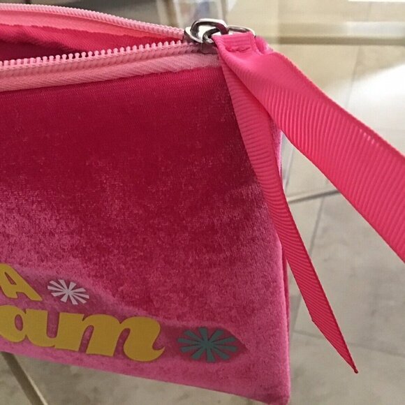 Benefit Zippered Pink/Yellow 'GIVE A GLAM' Cosmetics Bag. Recycled mater… - Picture 6 of 7